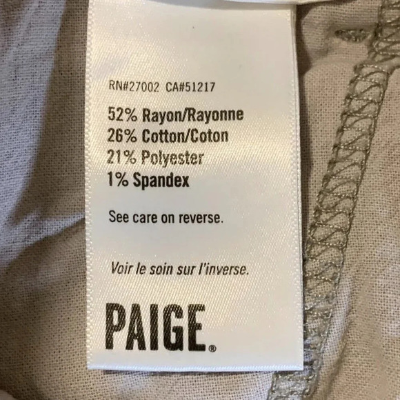 Paige Women's‎ Mayslie Jogger Light Gray Mid Rise Zip Hem Stretch Pants Size 26 - Picture 9 of 14